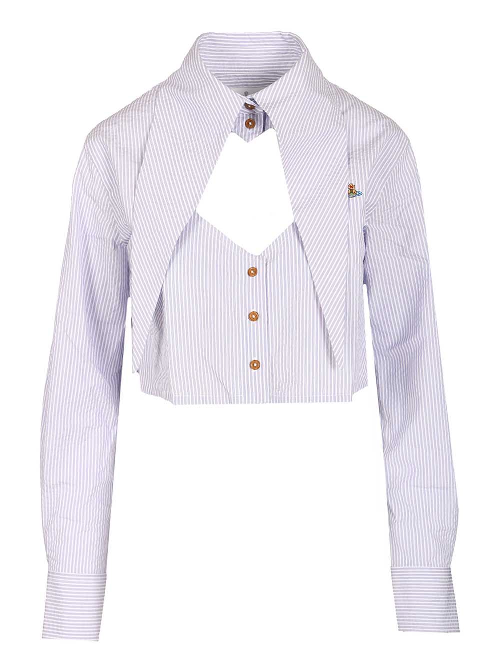 Shirt With Heart Cutout White Cotton