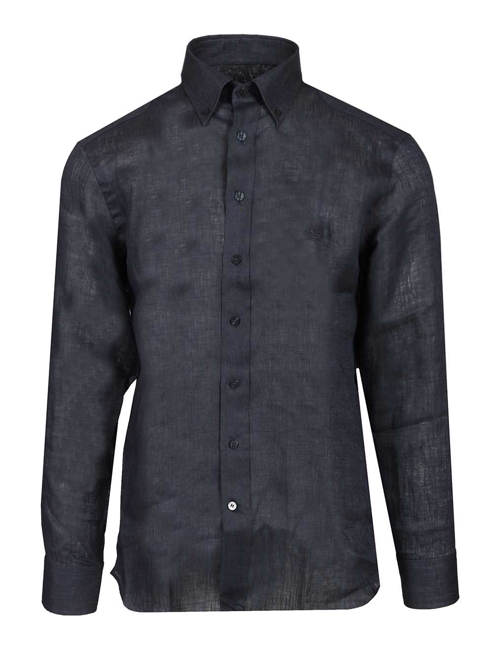 Tailored Linen Shirt Blue