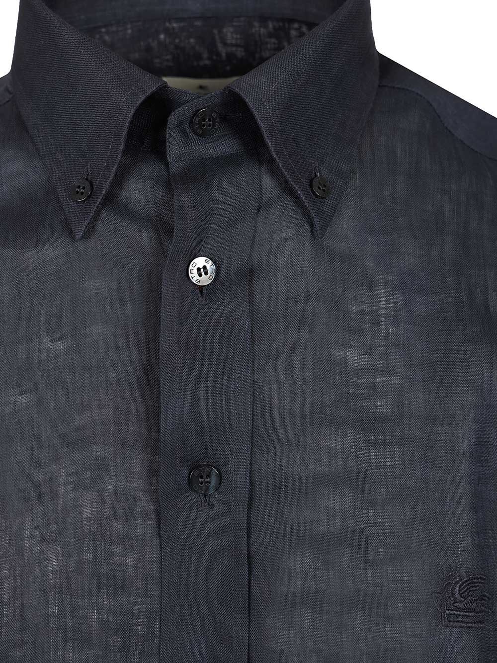 Tailored Linen Shirt Blue