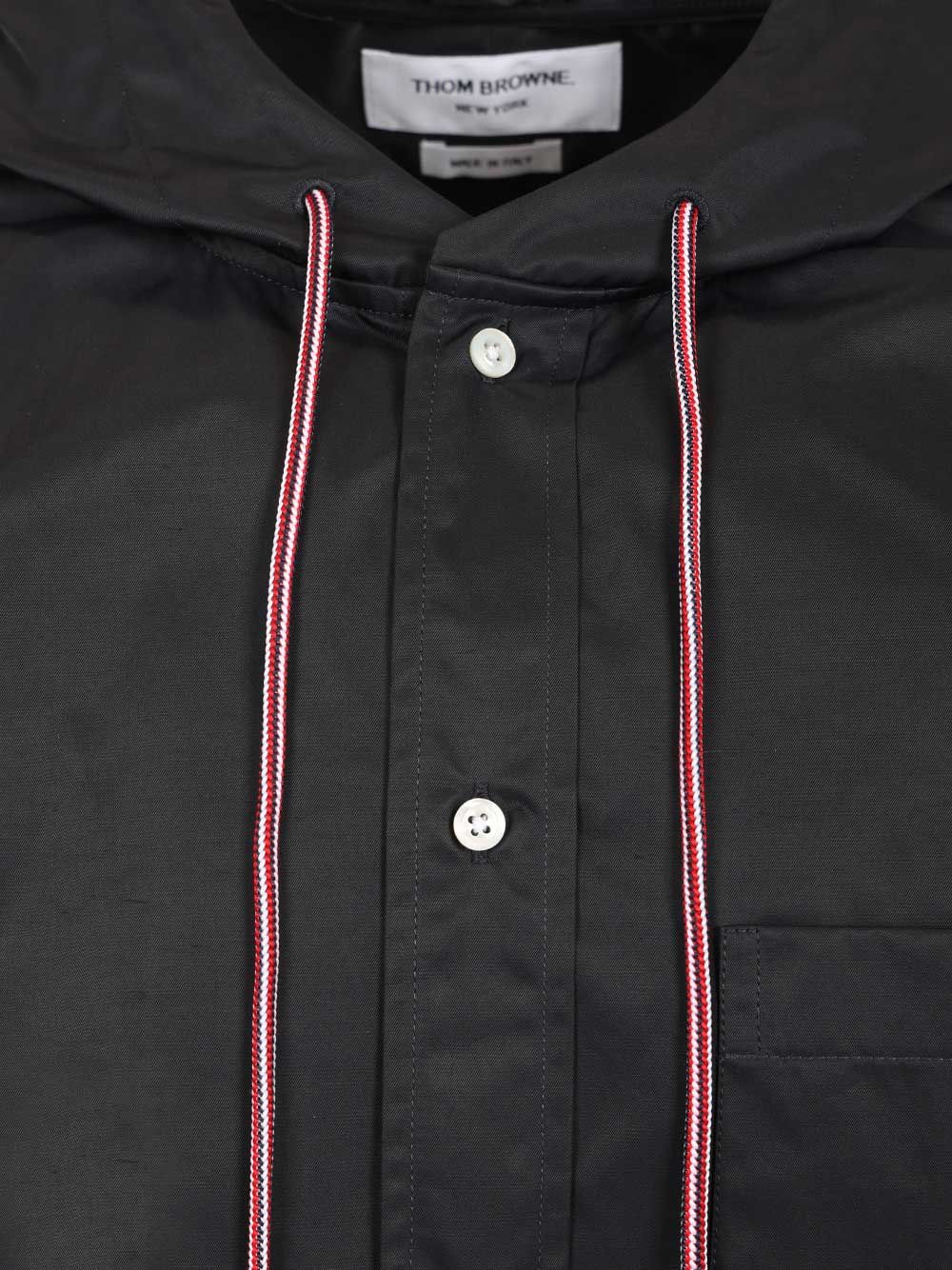 Nylon Hooded Shirt Blue Self: Polyamide