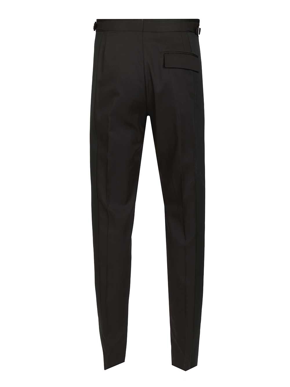 Tuxedo Trousers Black Virgin Wool