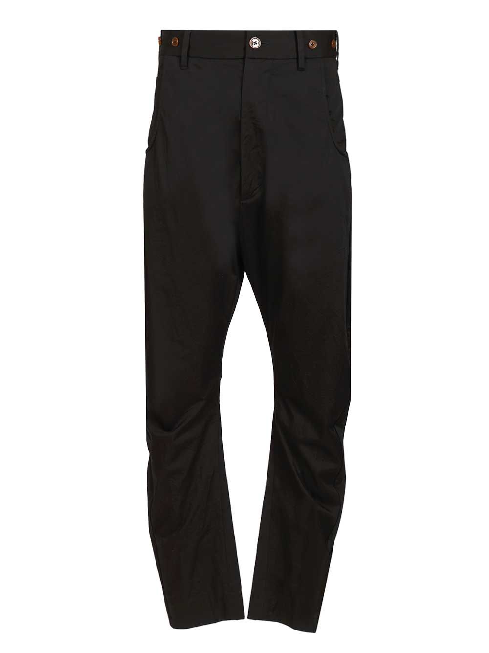 Buckle Trousers Black Cotton Elastane
