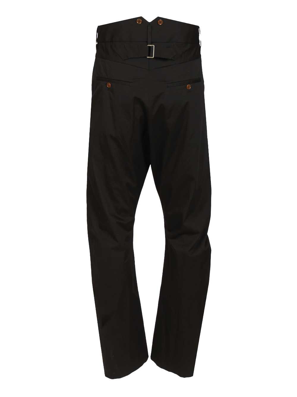 Buckle Trousers Black Cotton Elastane