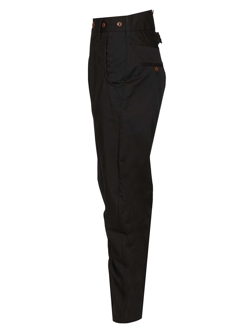 Buckle trousers Black Cotton Elastane