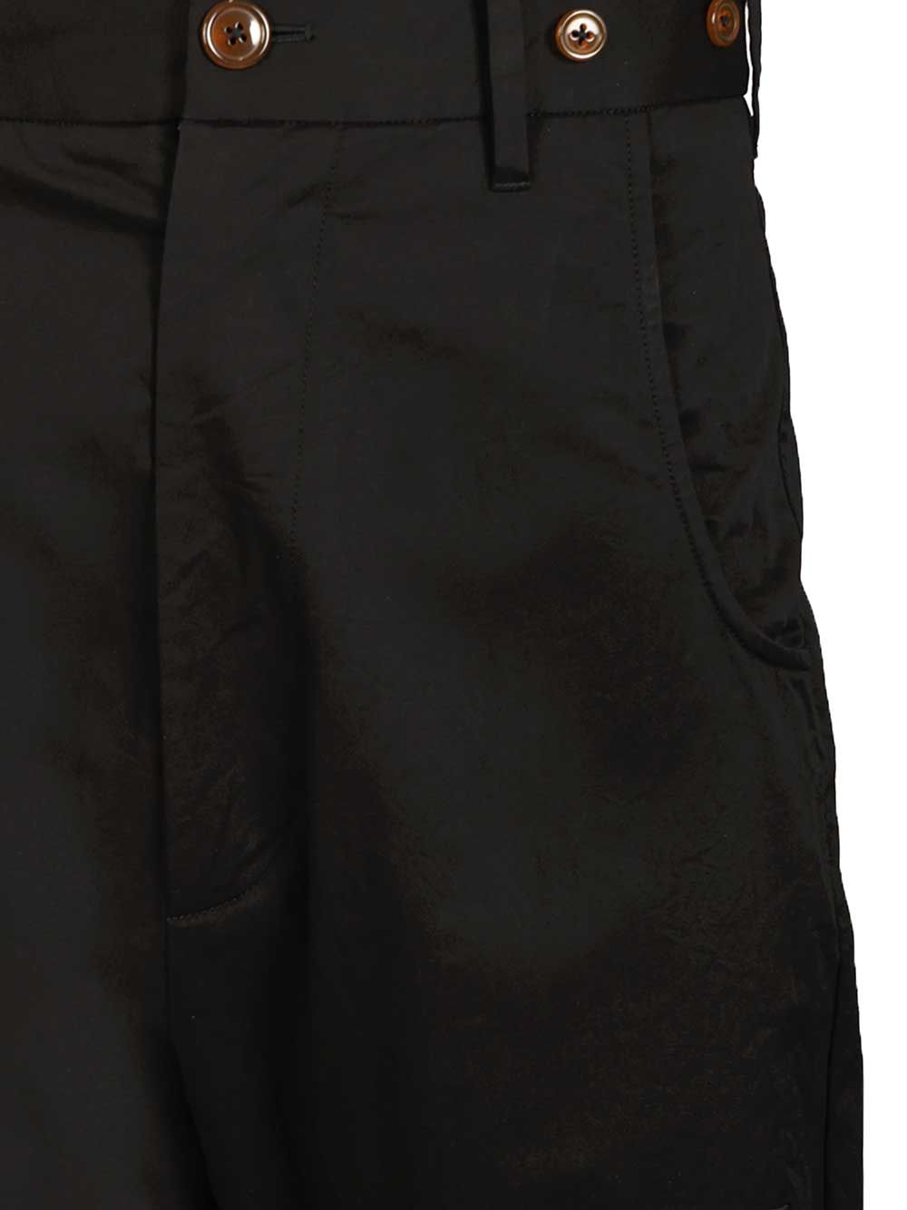 Buckle trousers Black Cotton Elastane