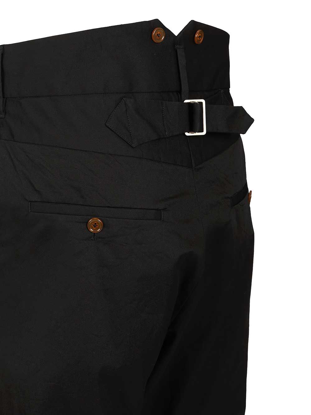 Buckle Trousers Black Cotton Elastane