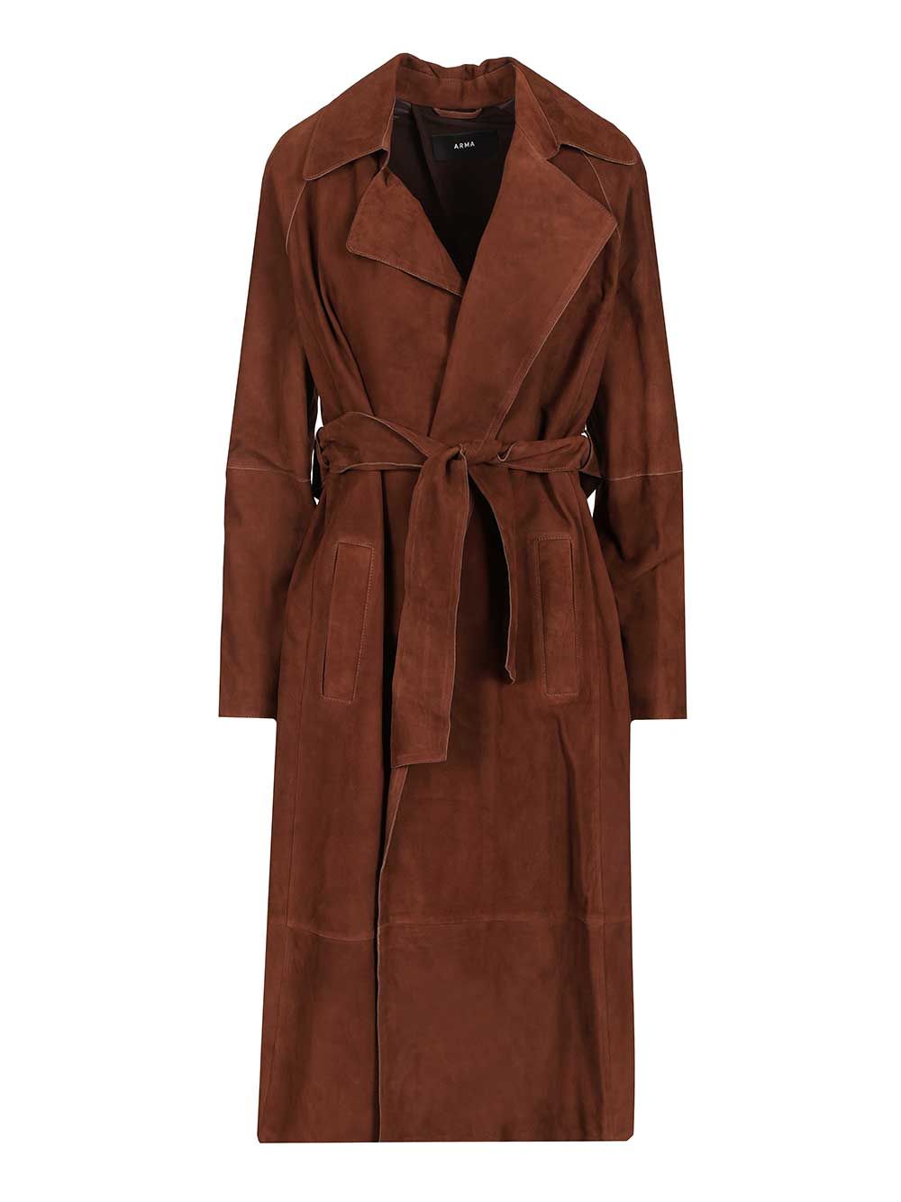 Yava suede leather coat Brown Lamb