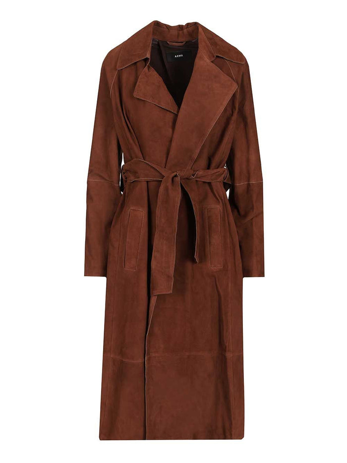 Yava suede leather coat Brown Lamb