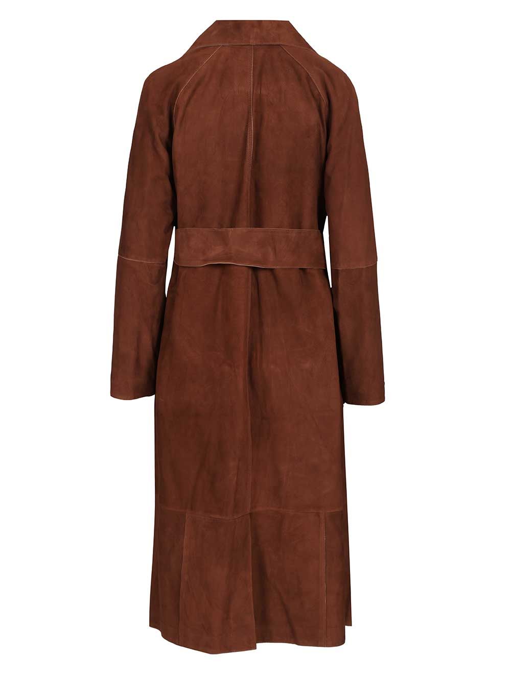 Yava suede leather coat Brown Lamb
