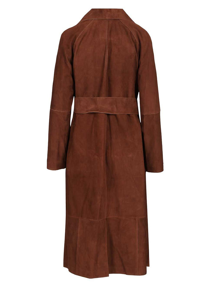 Yava suede leather coat Brown Lamb