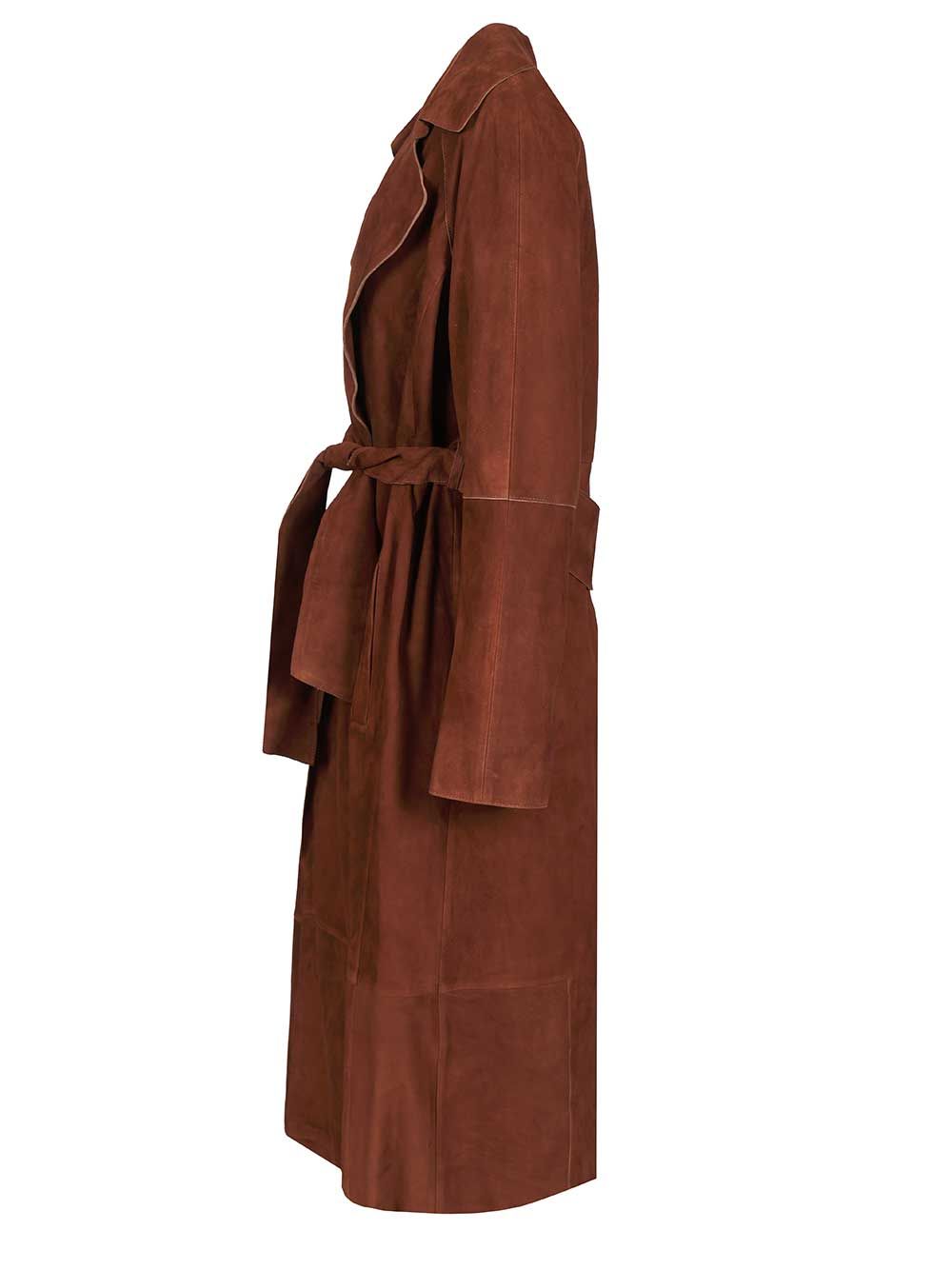 Yava suede leather coat Brown Lamb