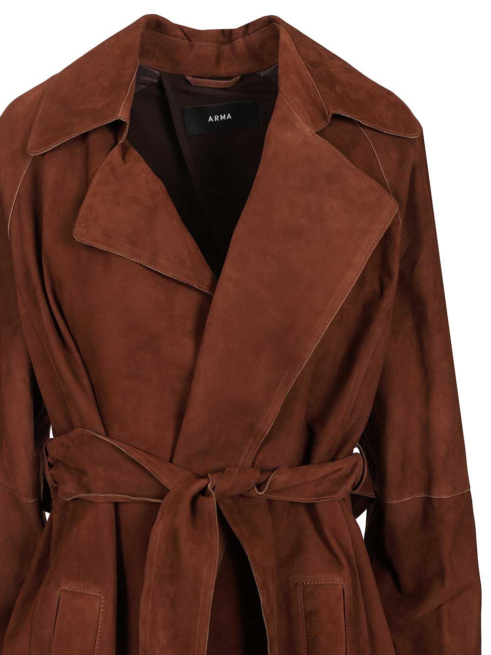 Yava suede leather coat Brown Lamb