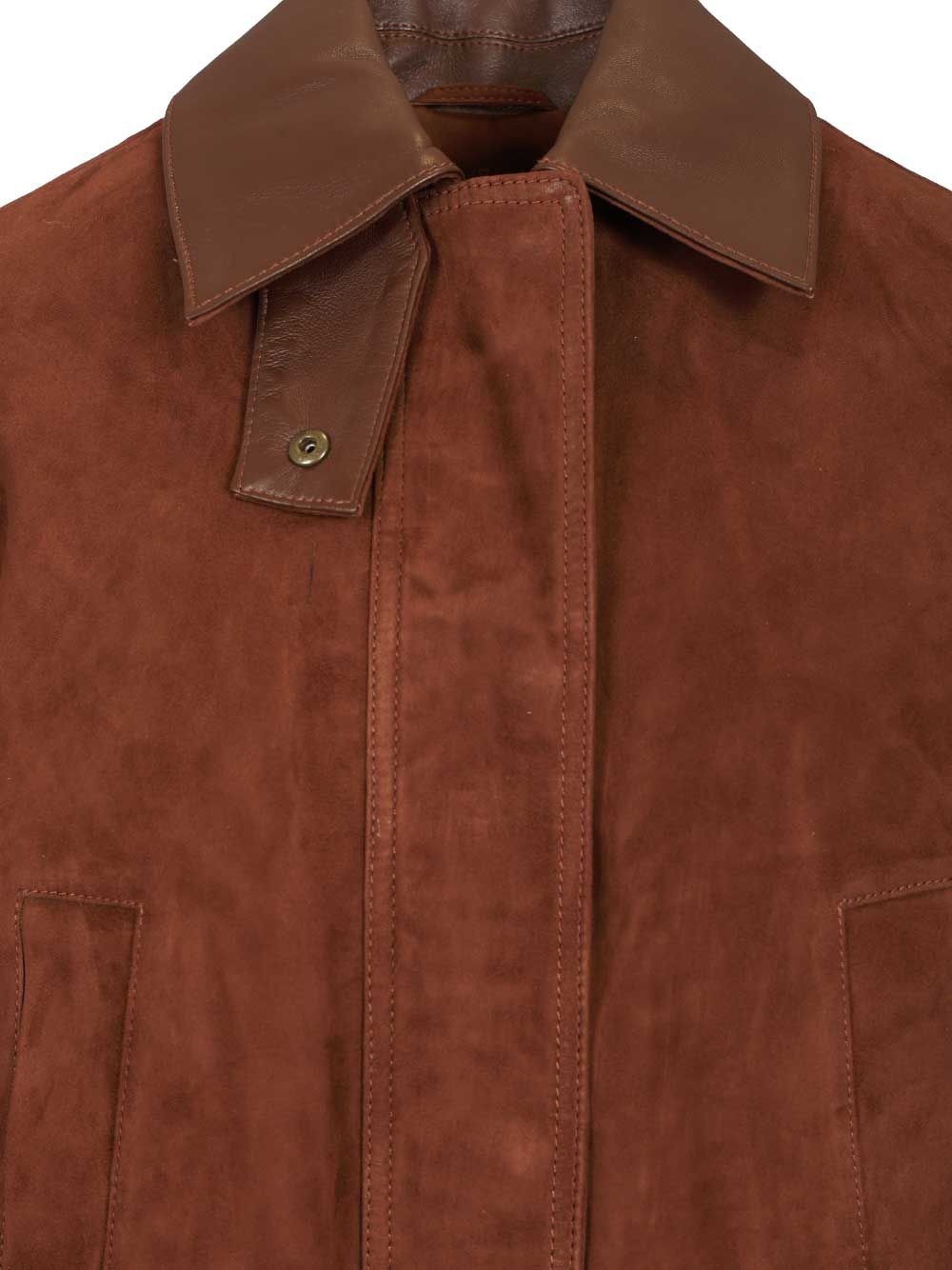 Suede Jacket Elsa Brown Lamb Leather
