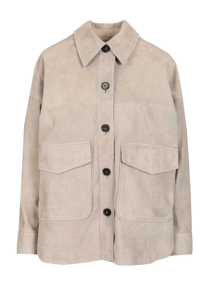 Kaylee Suede Jacket Grey Lamb Leather