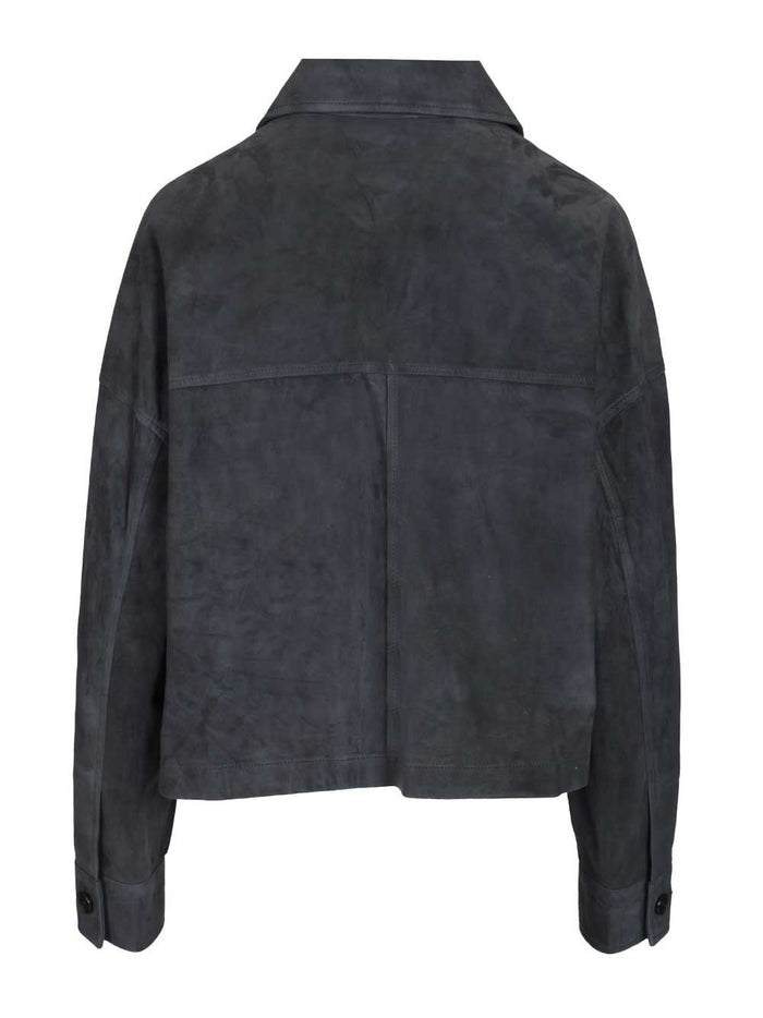 Miri suede jacket Blue Lamb Leather