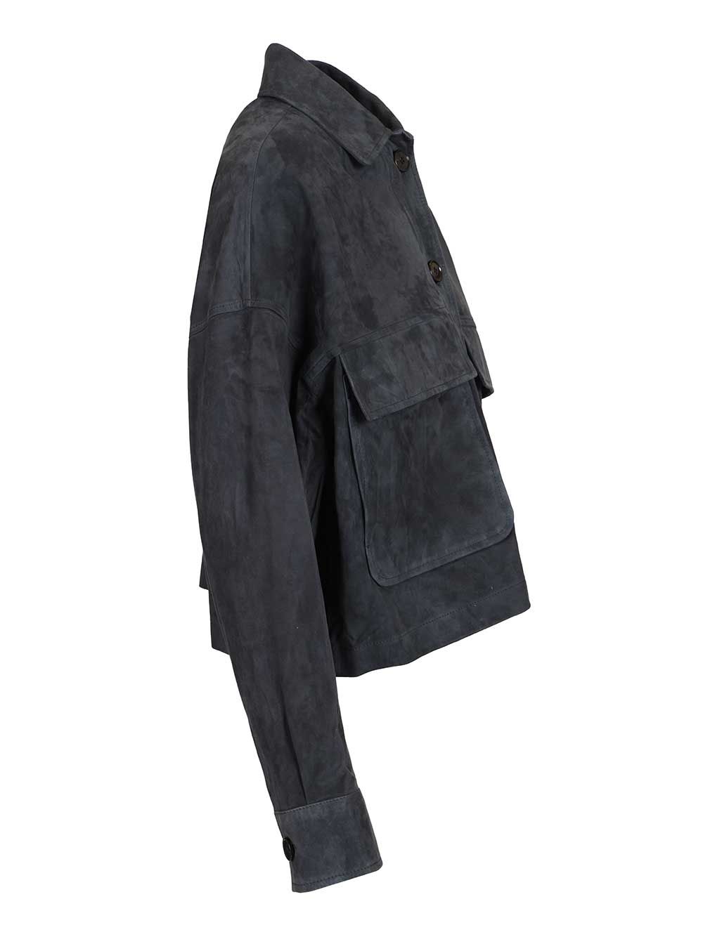 Miri suede jacket Blue Lamb Leather