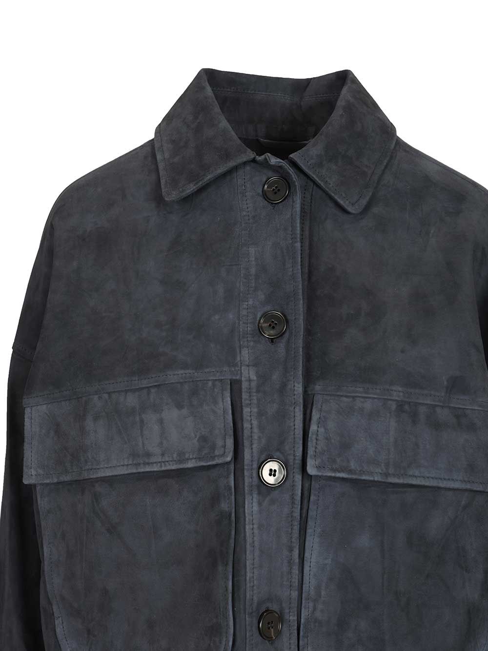 Miri suede jacket Blue Lamb Leather