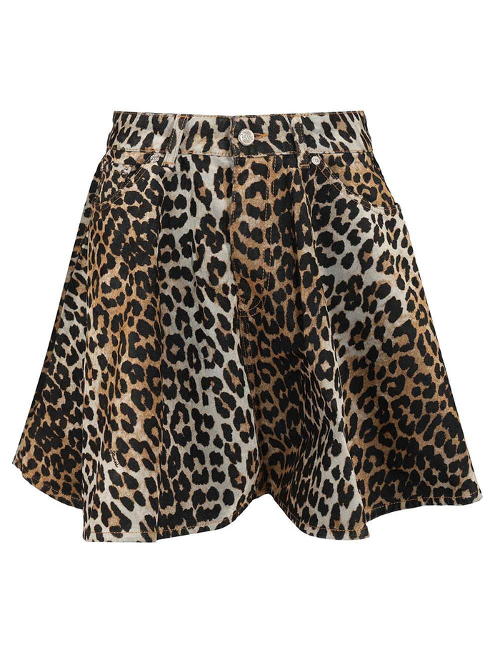 Leopard print miniskirt Animalier Recycled Cotton Skirt