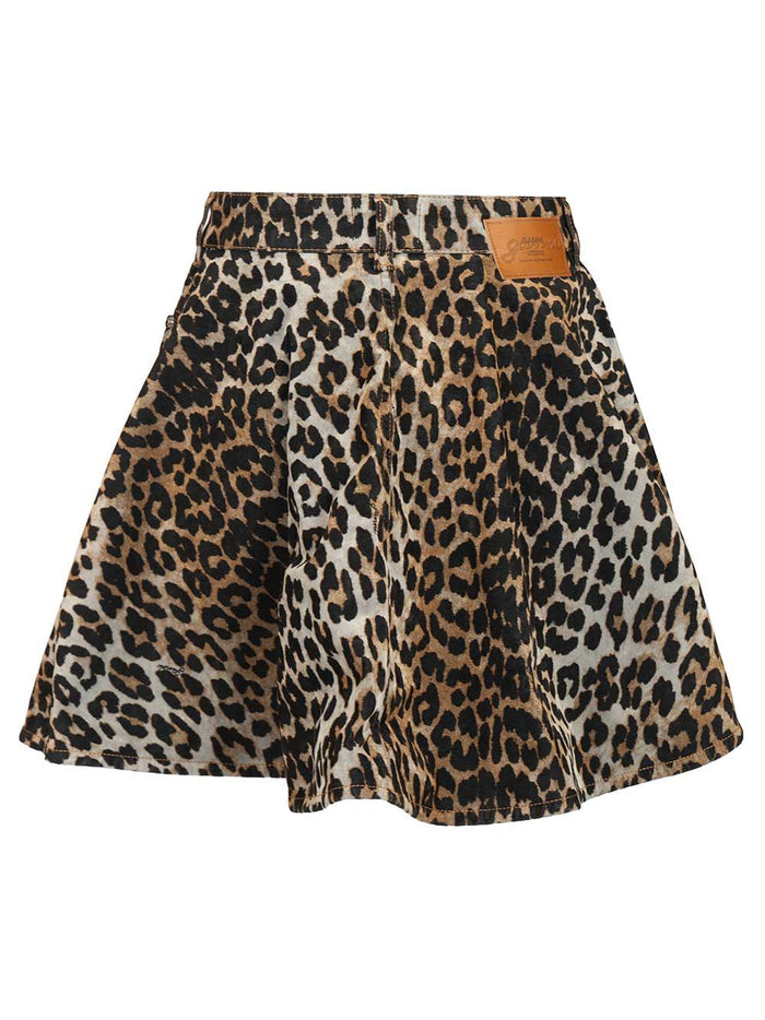 Leopard Print Miniskirt Animalier Recycled Cotton Skirt