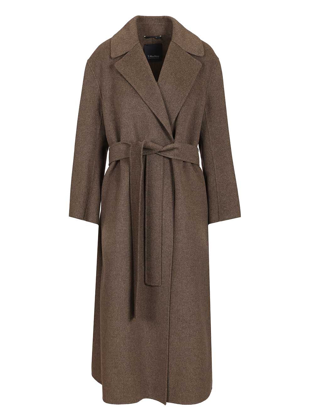 Luna wrap coat in virgin wool Red Lana Vergine Ovis Aries