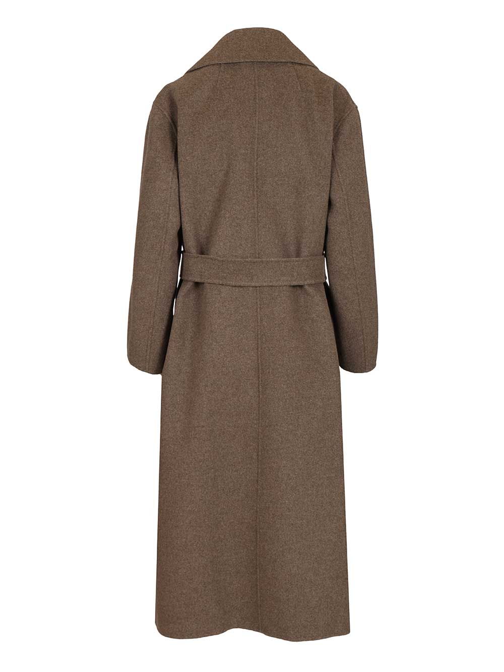 Luna wrap coat in virgin wool Red Lana Vergine Ovis Aries