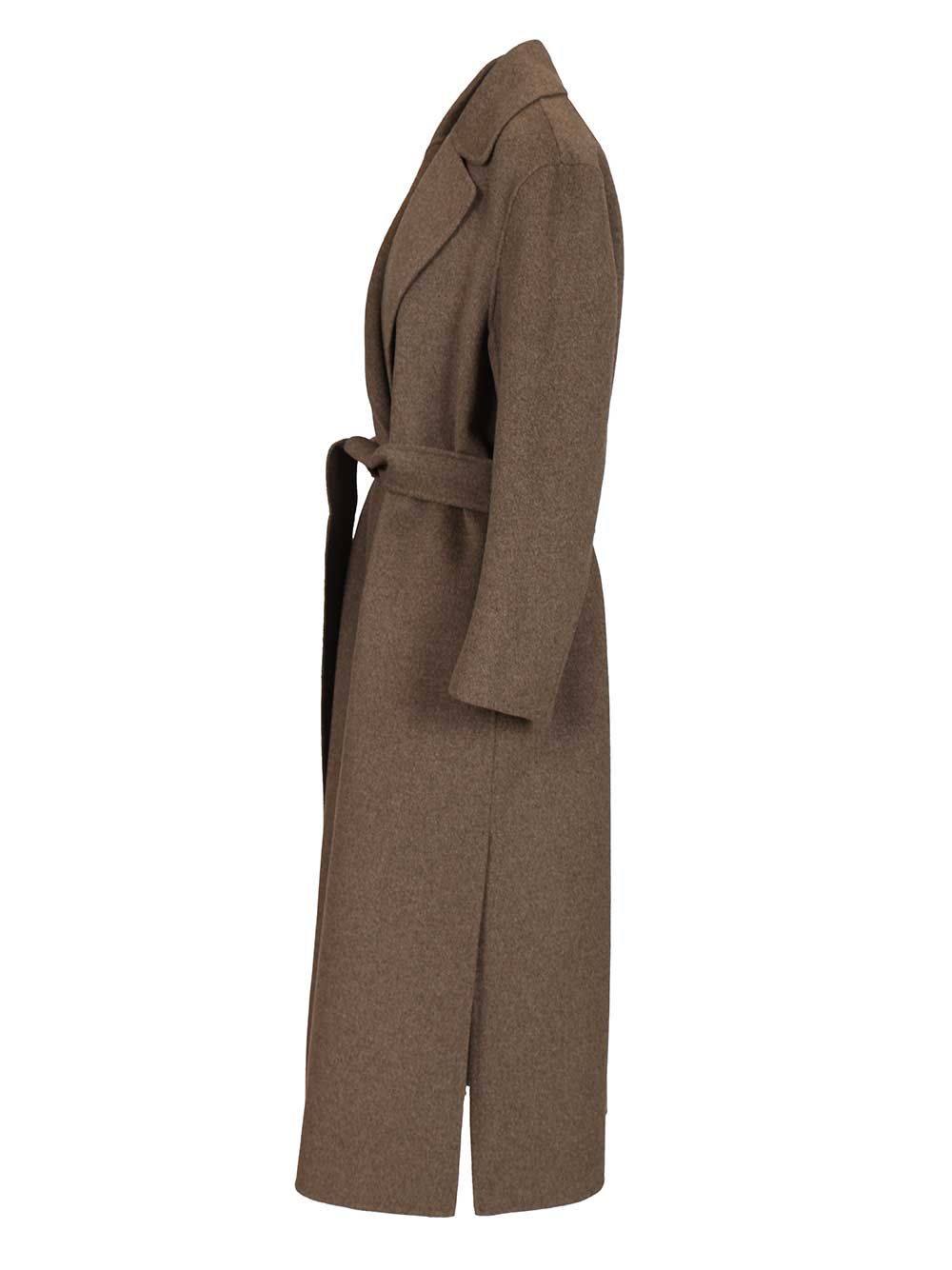 Luna wrap coat in virgin wool Red Lana Vergine Ovis Aries