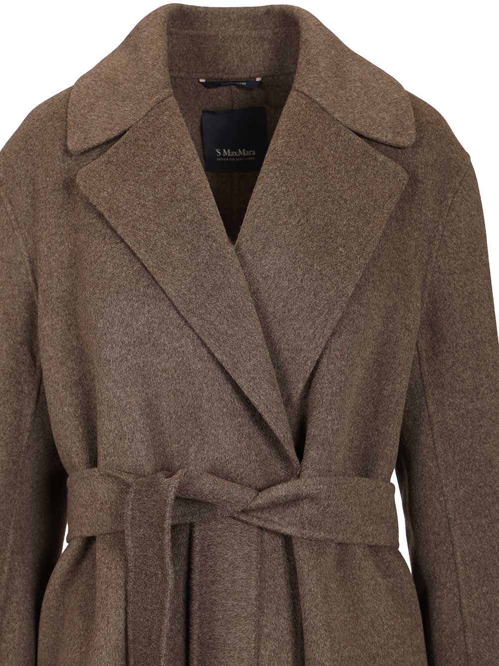 Luna wrap coat in virgin wool Red Lana Vergine Ovis Aries
