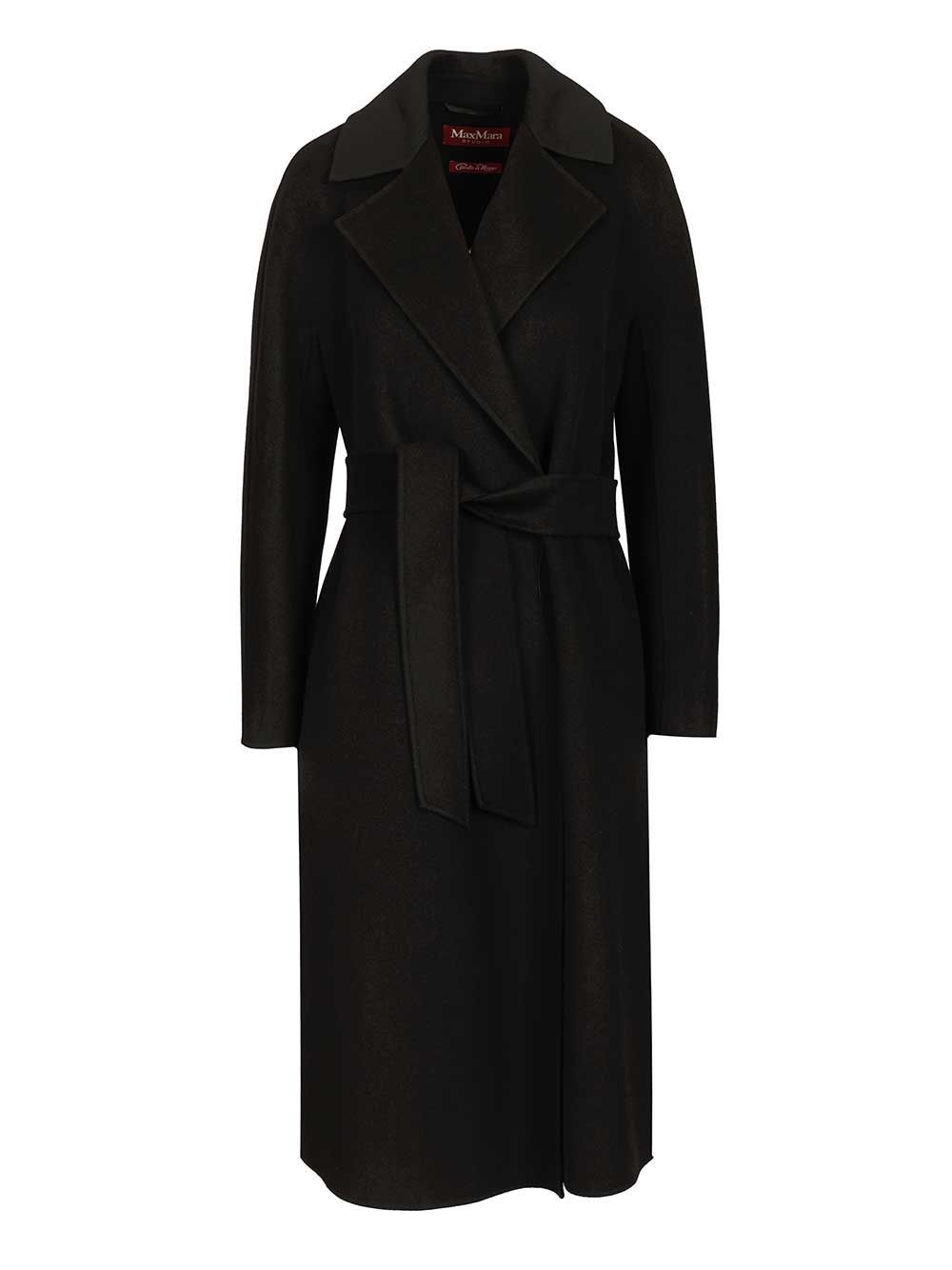 dressing gown coat Black Lana Vergine Ovis Aries