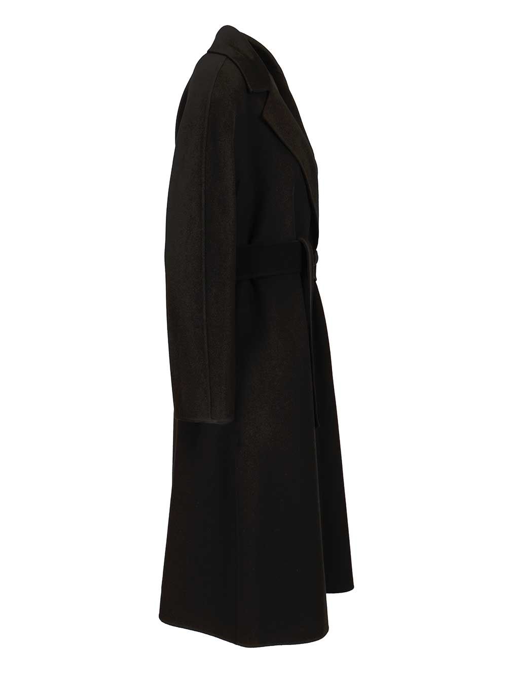 dressing gown coat Black Lana Vergine Ovis Aries