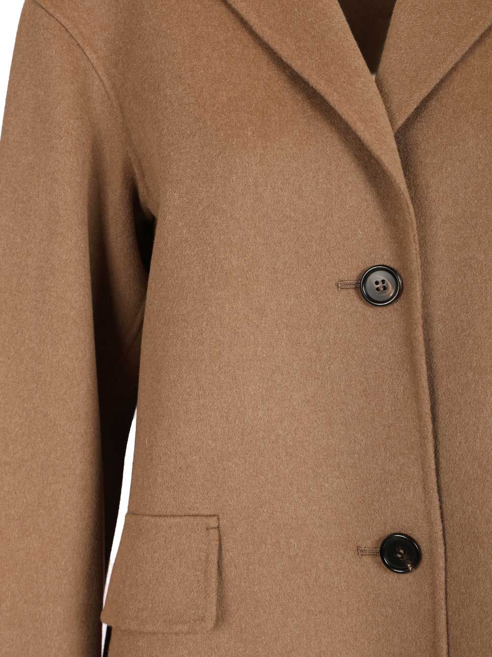 Single-breasted double wool jacket Beige Lana Vergine Ovis Aries