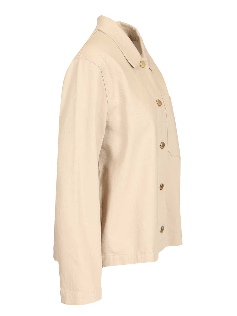 Shirt Jacket Beige Cotone Casual