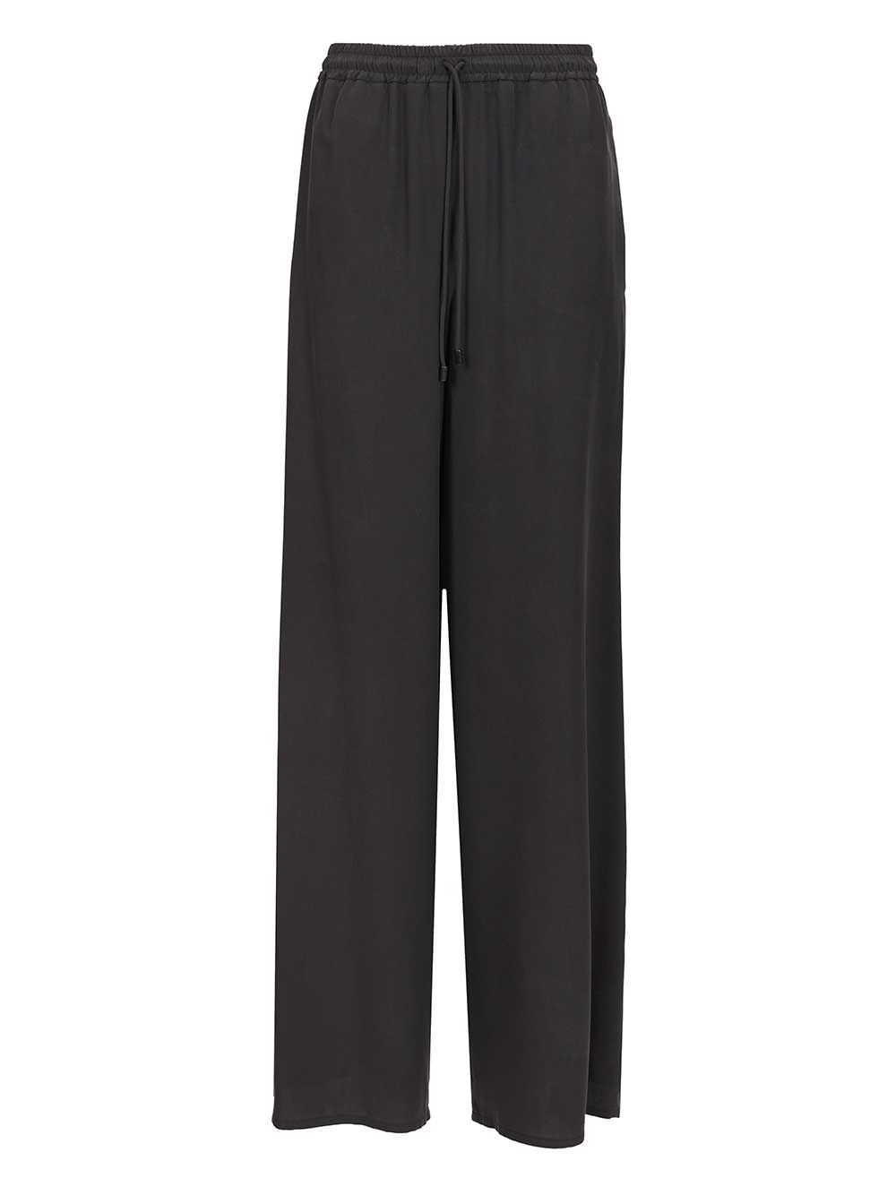 Genero wide-leg washed silk trousers Blue
