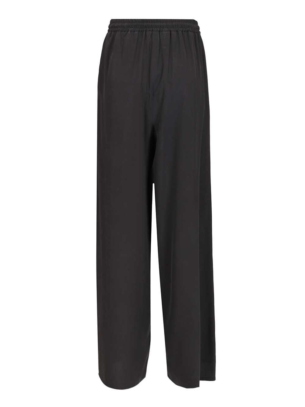 Genero wide-leg washed silk trousers Blue