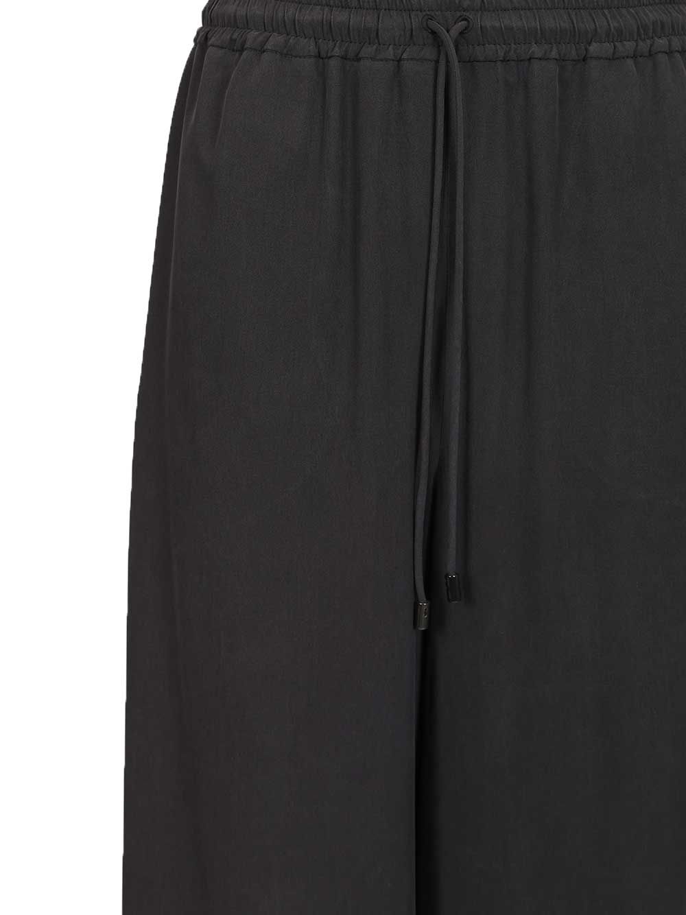 Genero wide-leg washed silk trousers Blue