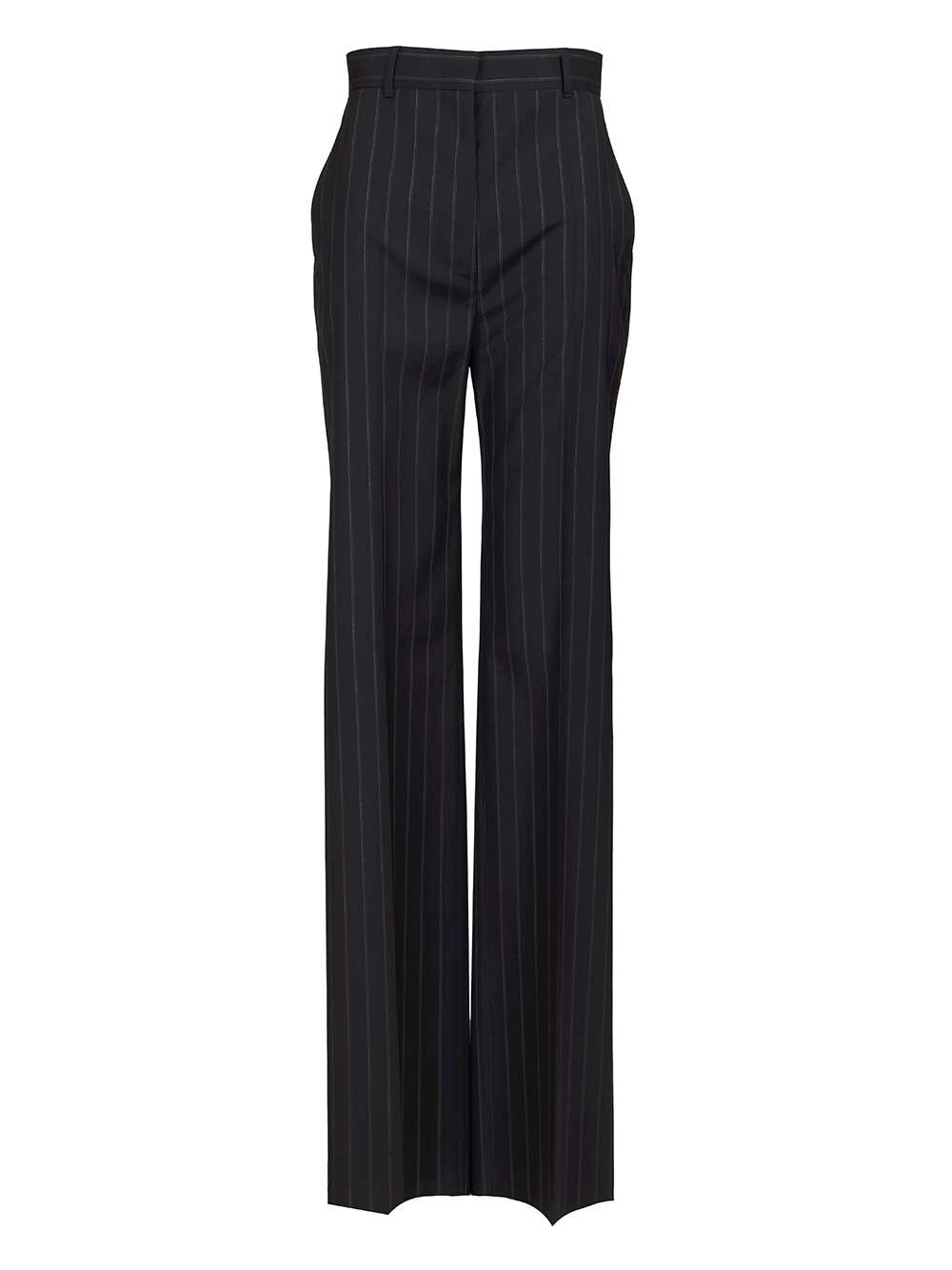 Pinstriped wool trousers Blue Lana Vergine Ovis Aries
