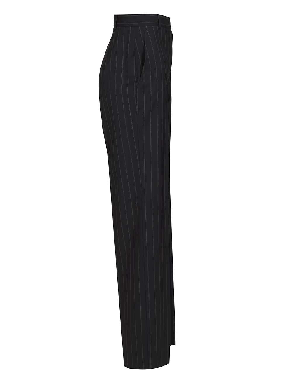Pinstriped wool trousers Blue Lana Vergine Ovis Aries