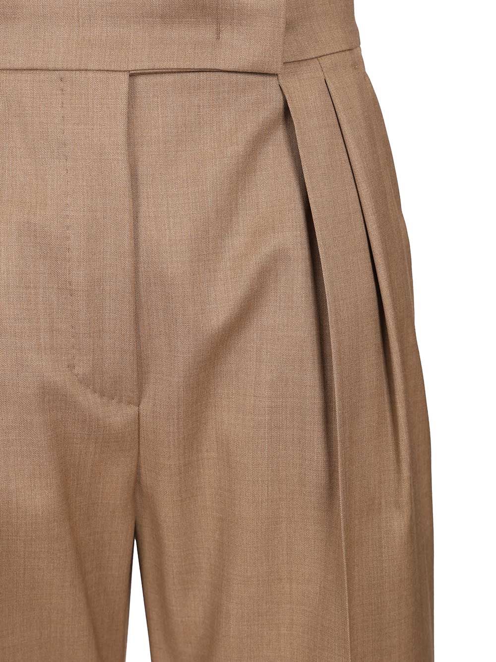 Wool twill trousers Brown Lana Vergine Ovis Aries
