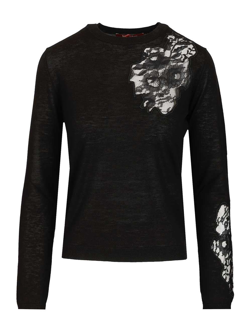 Crew neck knitwear Black In Maglia Seta