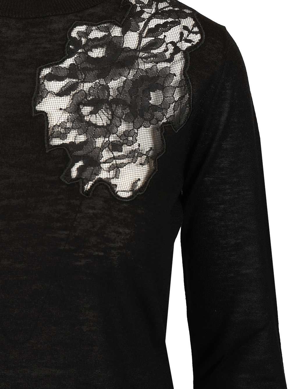 Crew neck knitwear Black In Maglia Seta