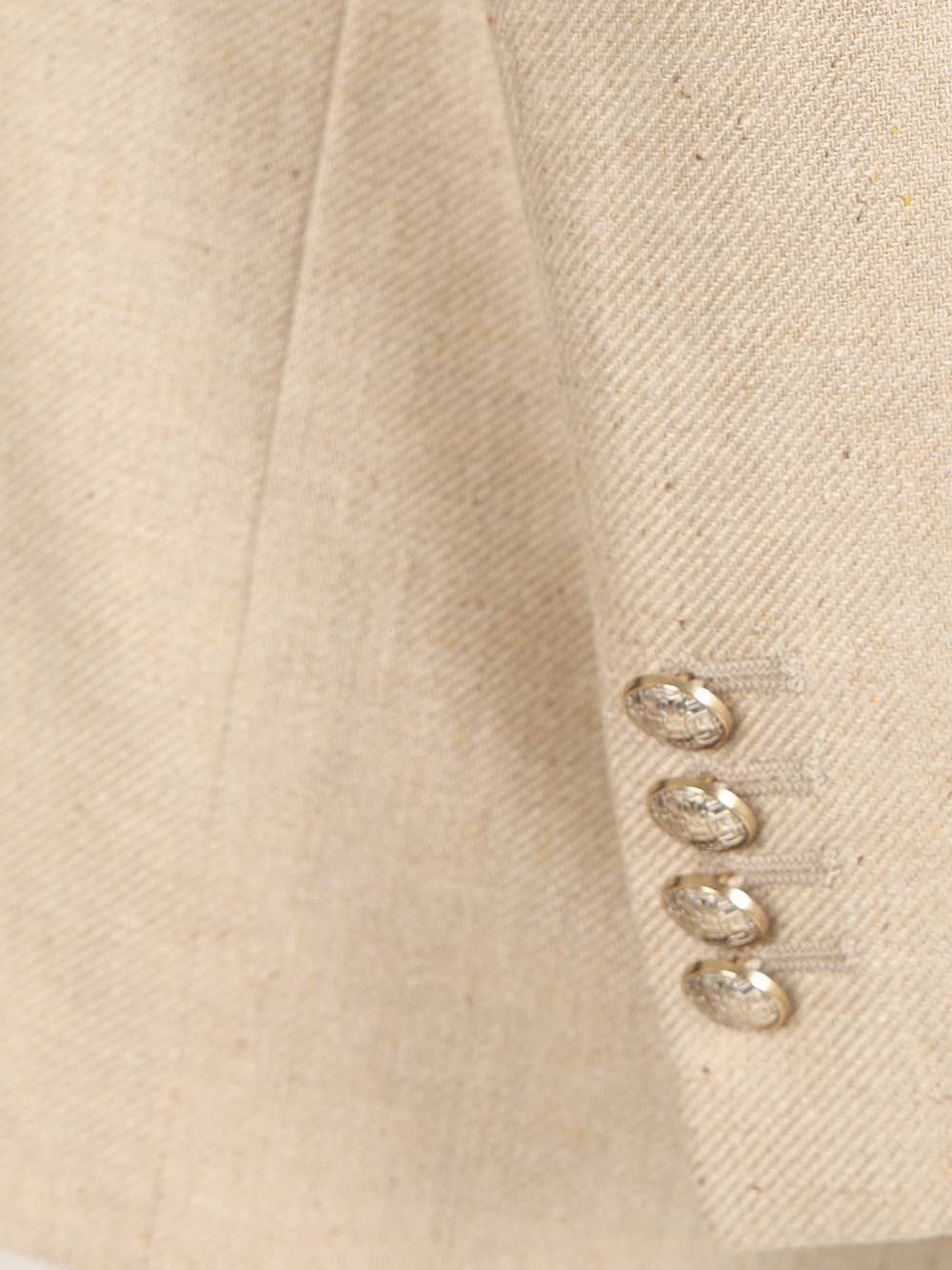 Double-Breasted Jacket Beige Seta