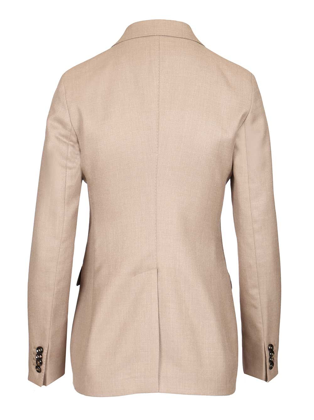 Double-Breasted Paris Jacket Grey Virgin Wool Silk Linen