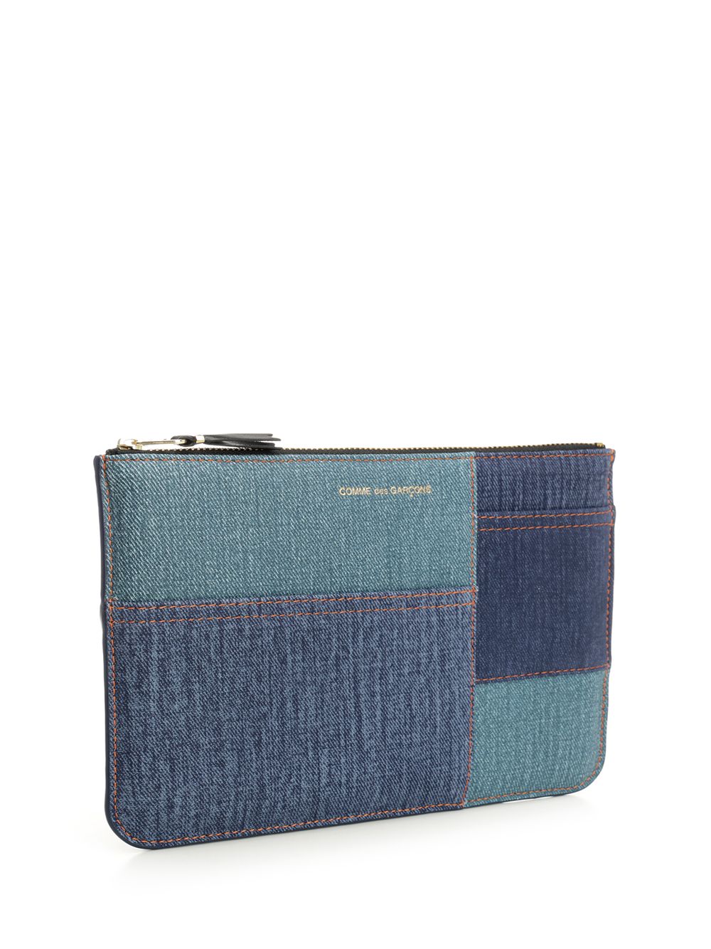 Patchwork Pouch Blue Lambskin Small Leather Goods