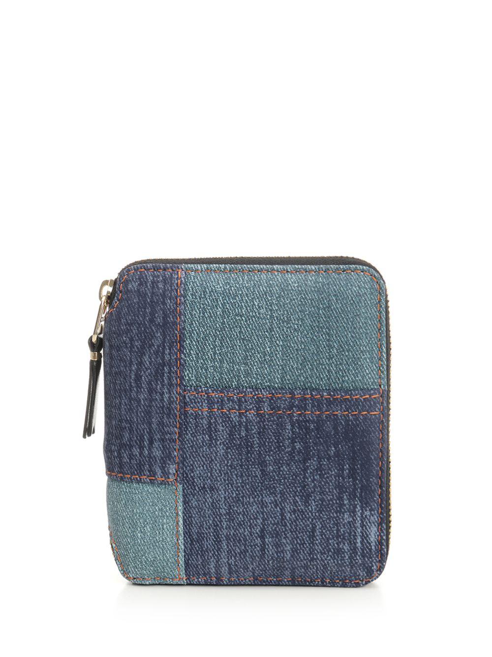 Zip-Around Patchwork Wallet Blue