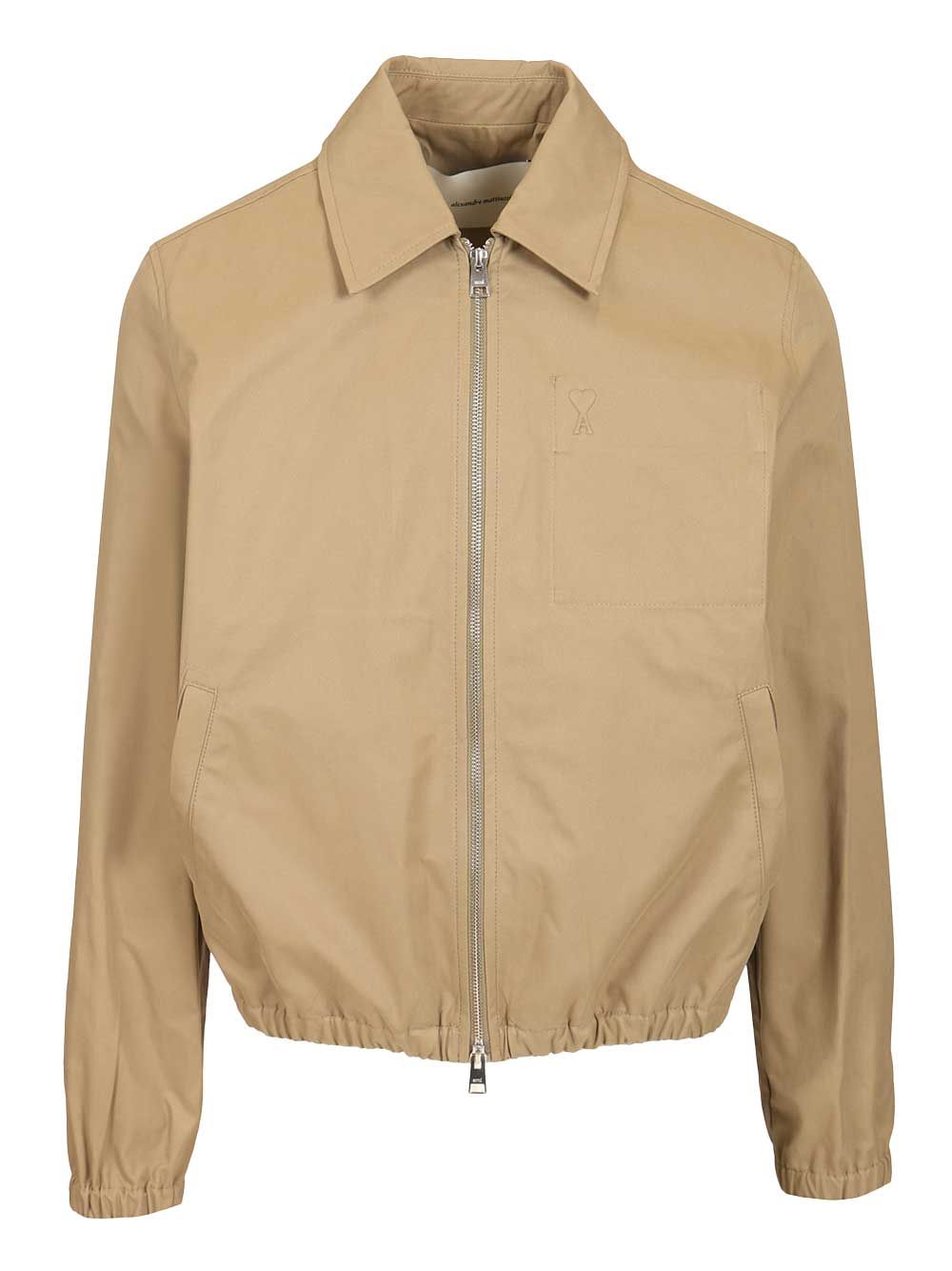 Zipped Jacket Cotton Gabardine Beige Coton