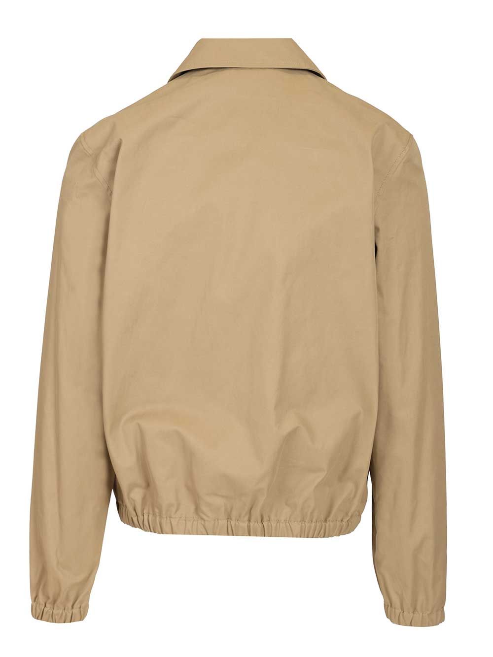 Zipped jacket in cotton gabardine Beige Coton