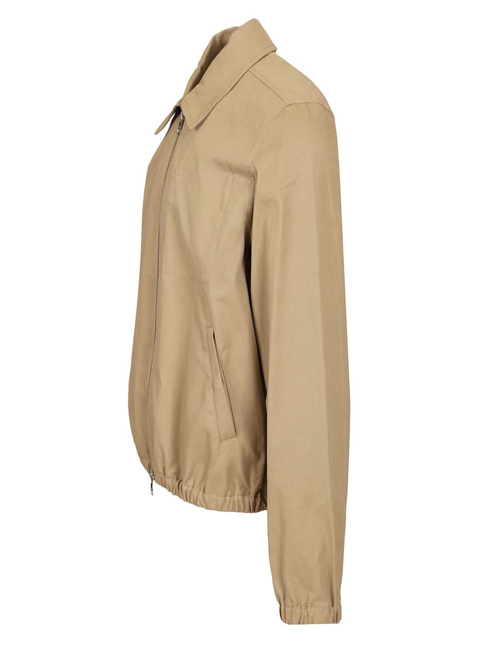 Zipped Jacket Cotton Gabardine Beige Coton