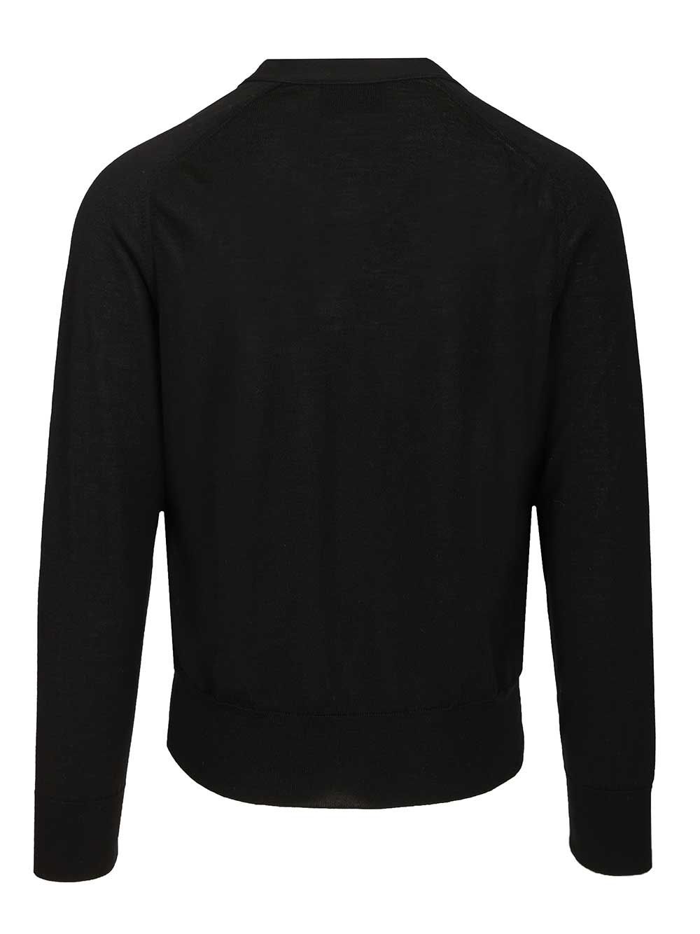 Ami Paris V-neck wool cardigan Black Laine(ovis Aries) Knitwear