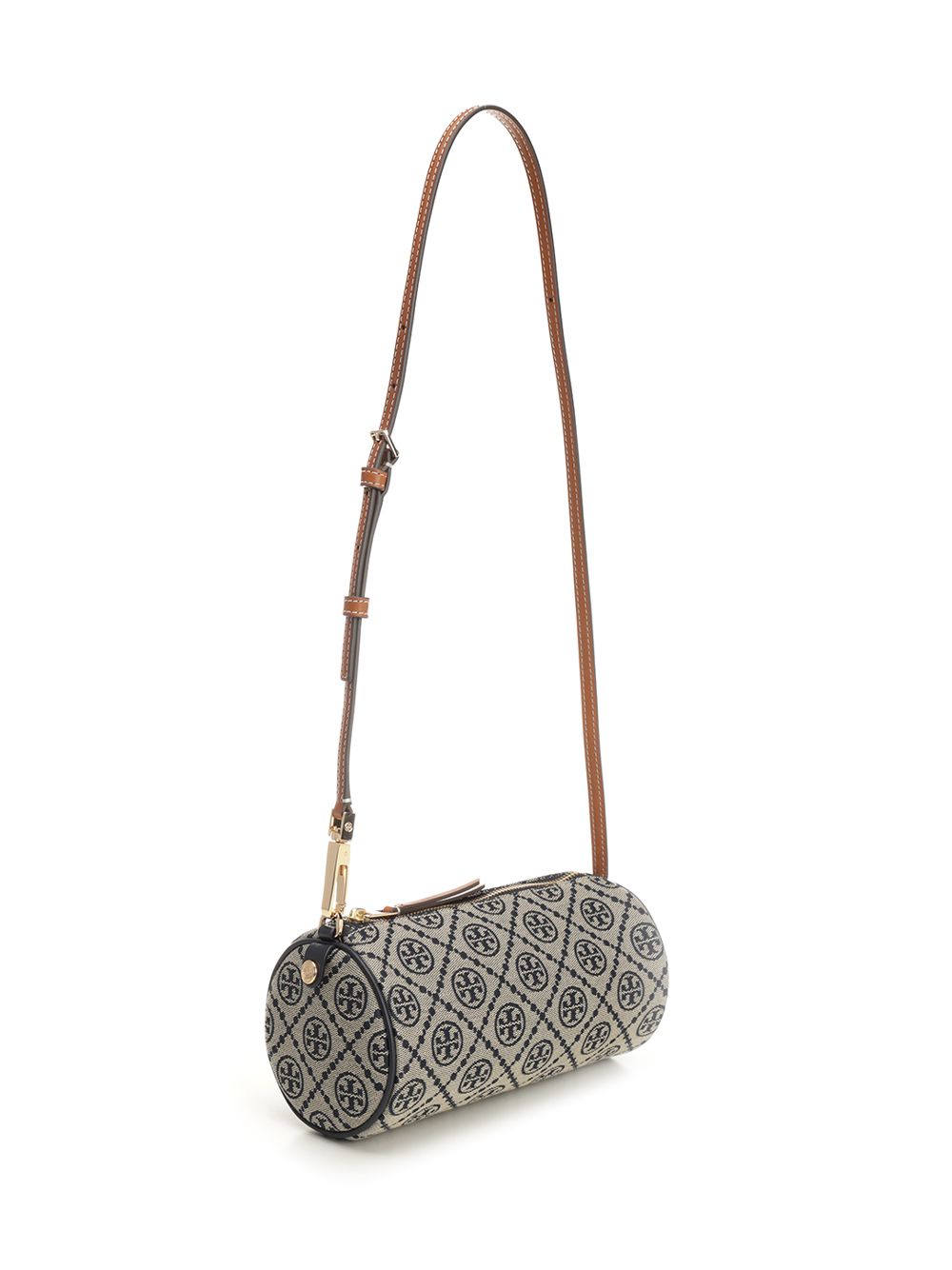 T Monogram Cylinder Bag Blue Body : Cotton Shoulder