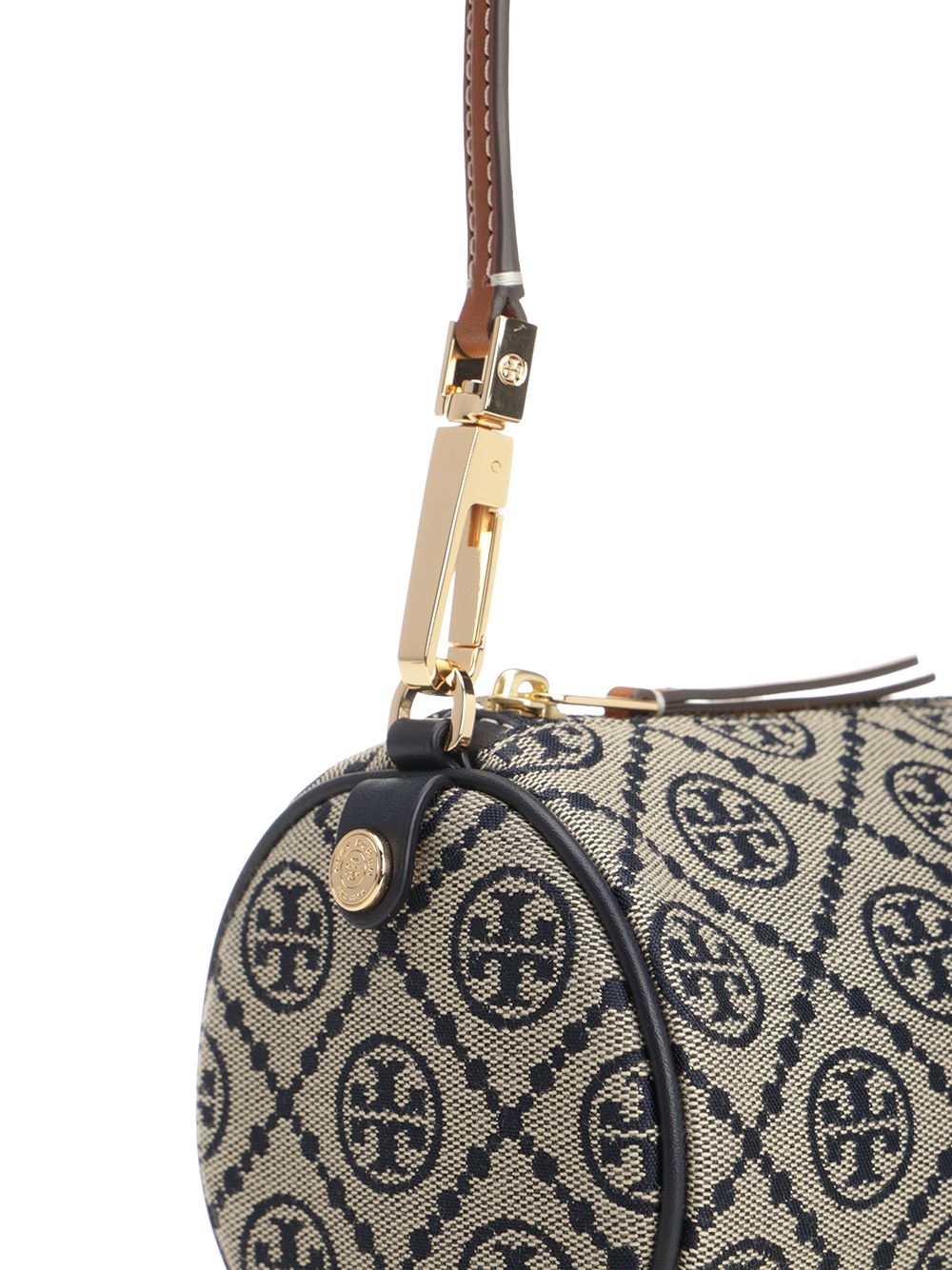 T Monogram Cylinder Bag Blue Body : Cotton Shoulder