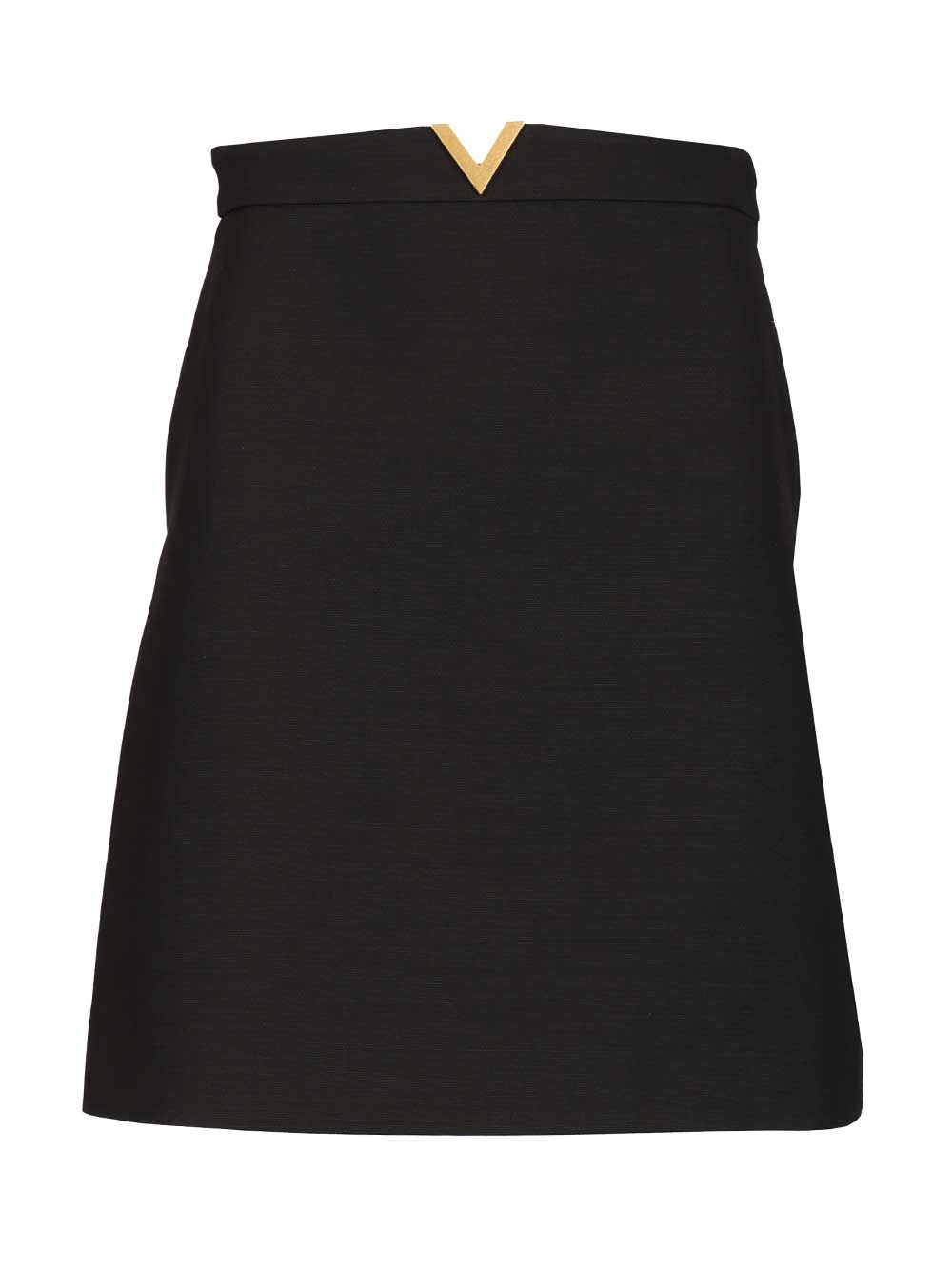 crepe miniskirt Black Virgin Wool Skirt